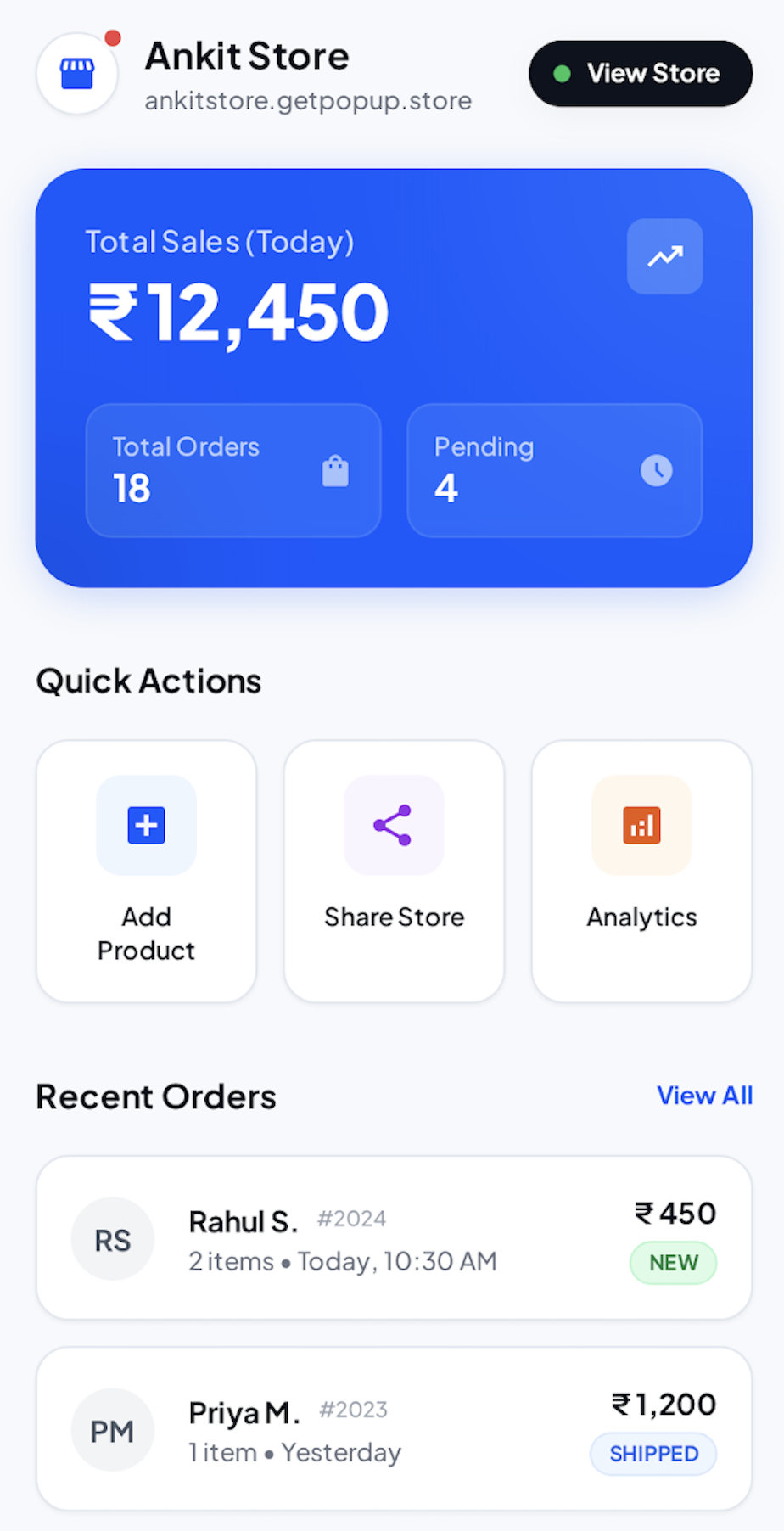 Popup App Preview